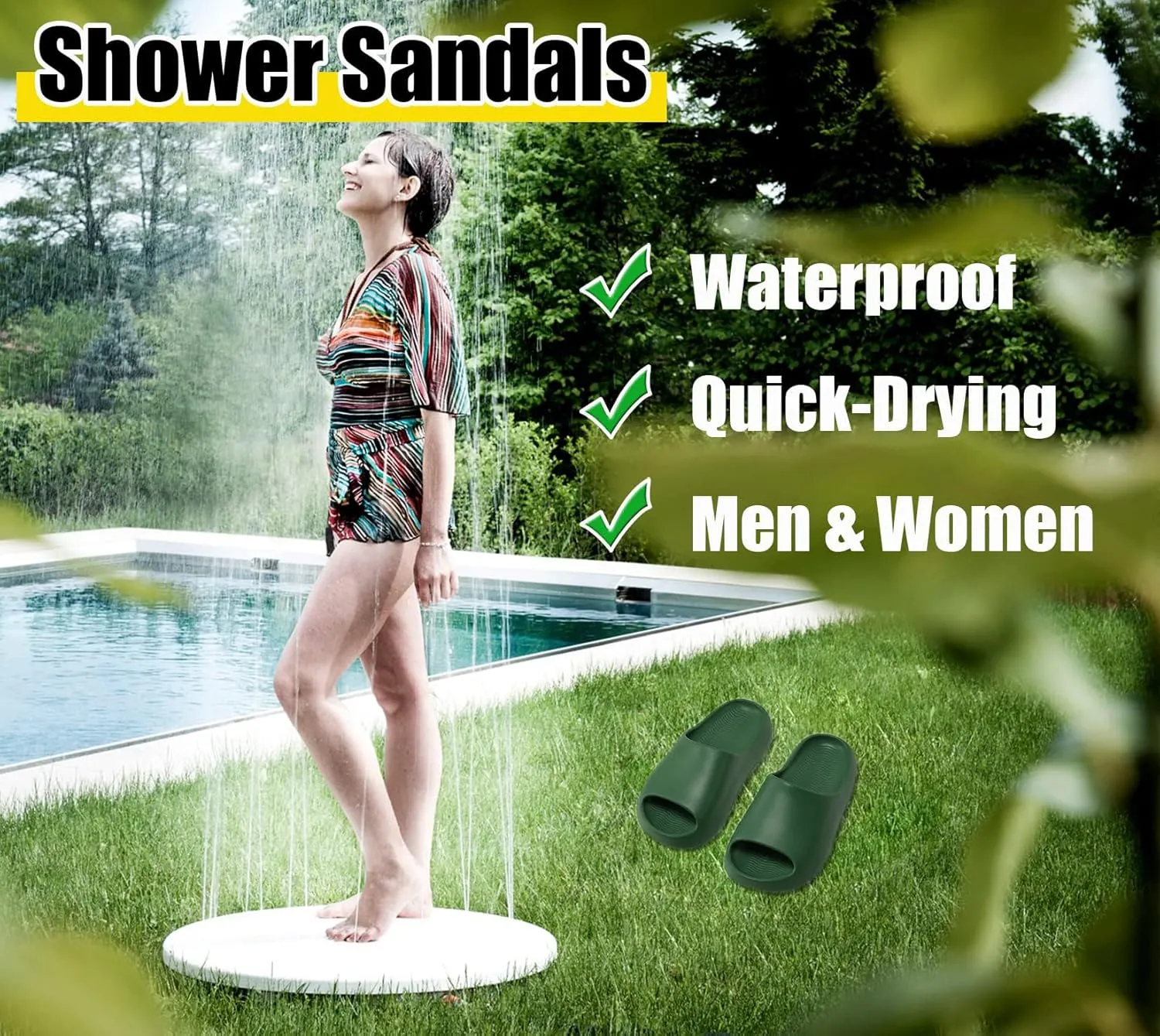 Men Women Cloud Cushion Slides EVA Pillow Slippers Cute Cartoon Print Non-Slip Shower Sandals Open Toe for Bathroom House Spa Gym Home Soft Comfy Shoes