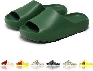 Men Women Cloud Cushion Slides EVA Pillow Slippers Cute Cartoon Print Non-Slip Shower Sandals Open Toe for Bathroom House Spa Gym Home Soft Comfy Shoes