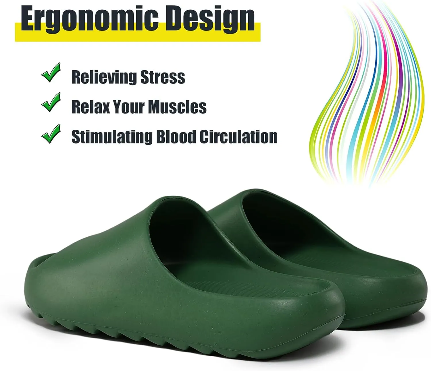 Men Women Cloud Cushion Slides EVA Pillow Slippers Cute Cartoon Print Non-Slip Shower Sandals Open Toe for Bathroom House Spa Gym Home Soft Comfy Shoes