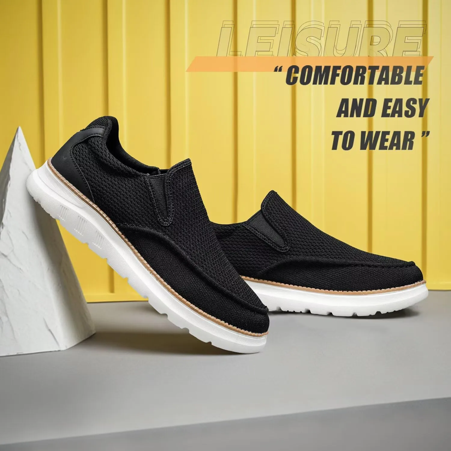 Mens Boat Shoes Casual Loafers Slip On Walking Dress Sneakers Mesh Business Oxfords Work Lightweight Soft Sole