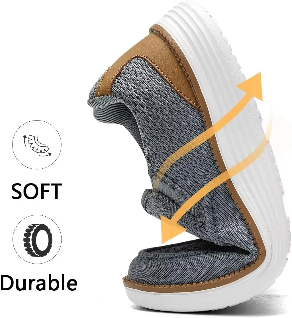 Mens Boat Shoes Casual Loafers Slip On Walking Dress Sneakers Mesh Business Oxfords Work Lightweight Soft Sole