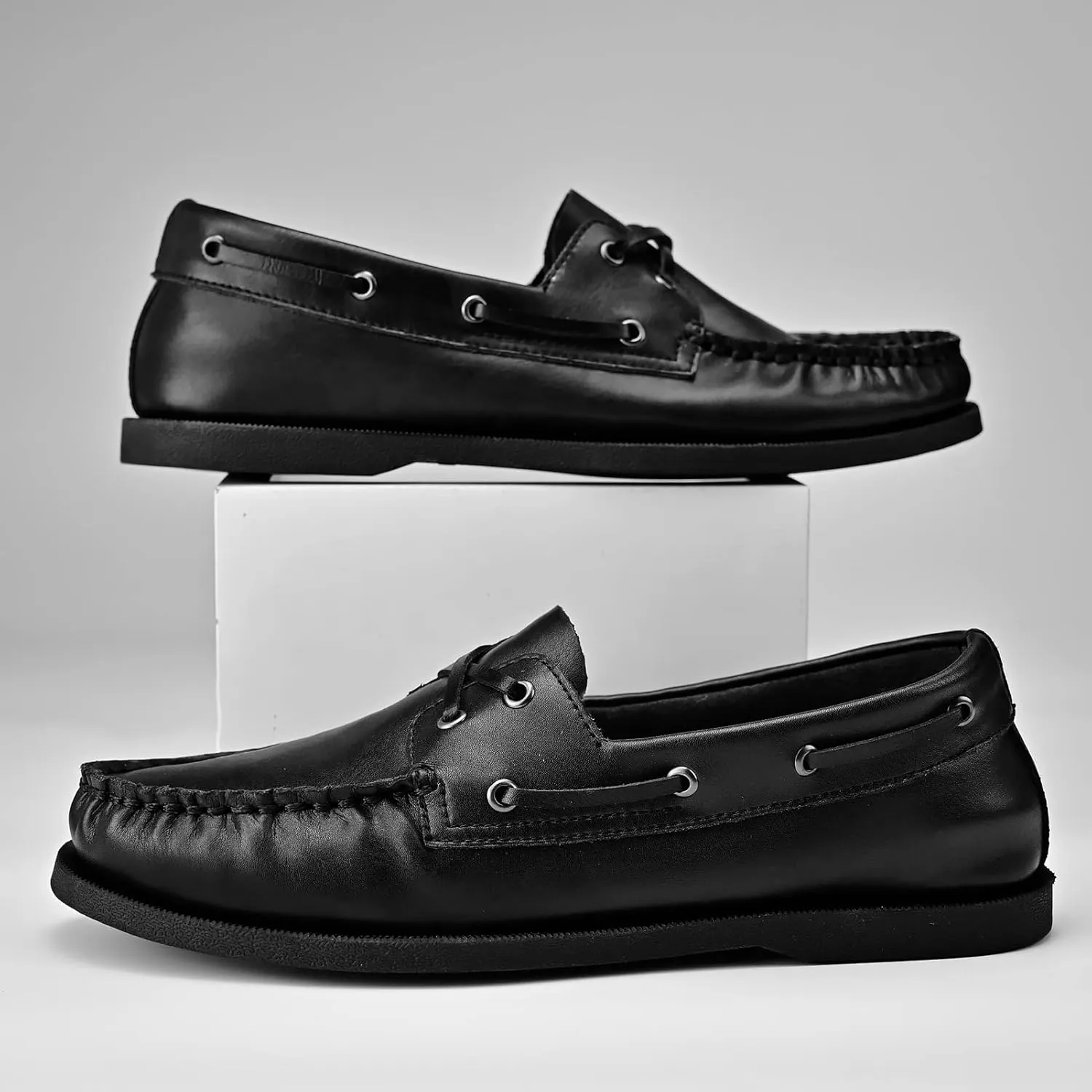 Mens Boat Shoes Leather Casual Dress Shoes Classic Loafers