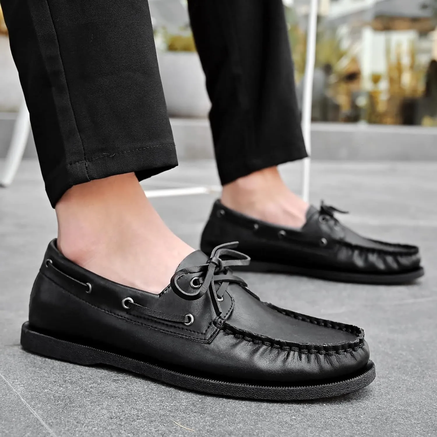 Mens Boat Shoes Leather Casual Dress Shoes Classic Loafers