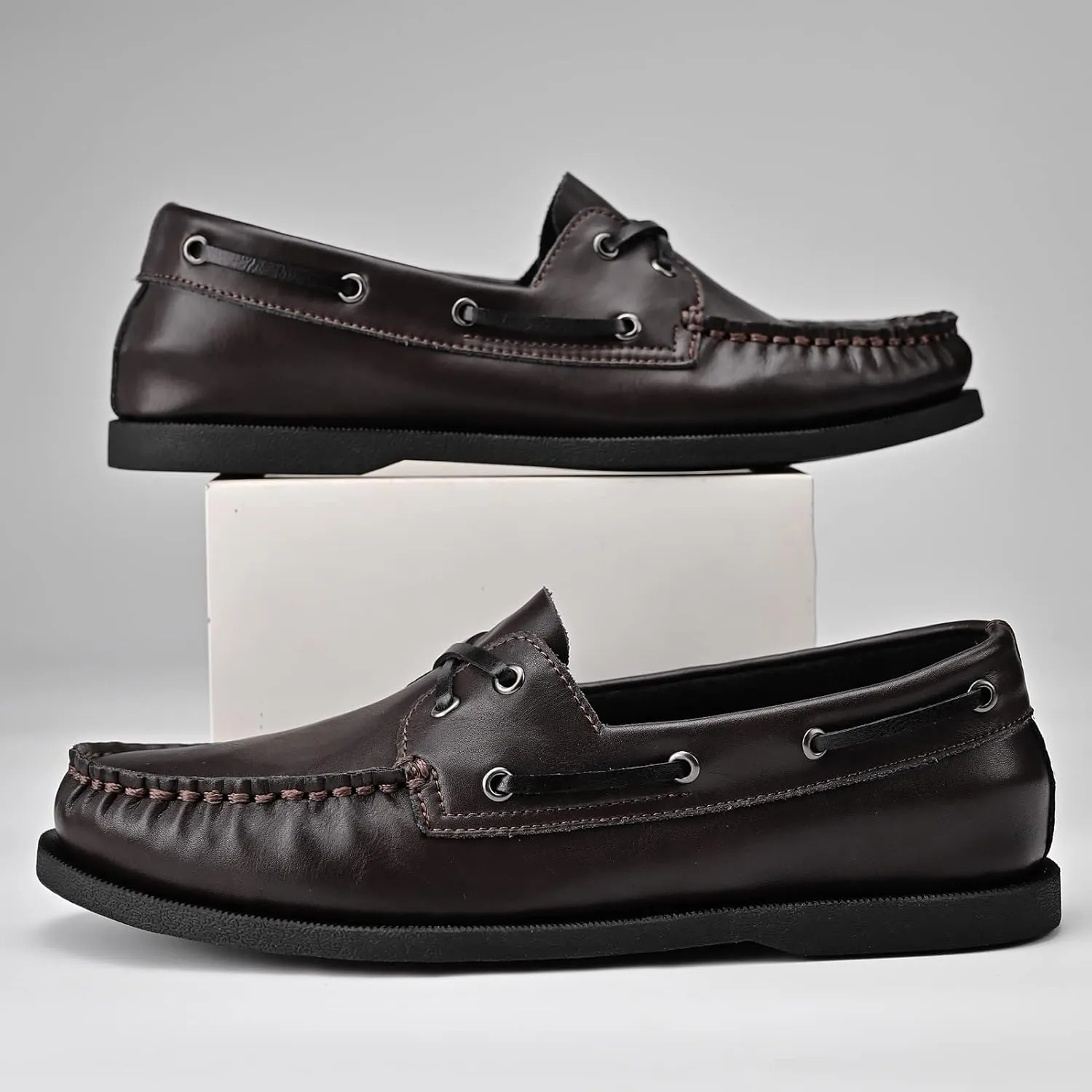 Mens Boat Shoes Leather Casual Dress Shoes Classic Loafers