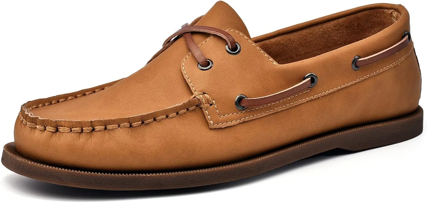 Mens Boat Shoes Leather Casual Dress Shoes Classic Loafers