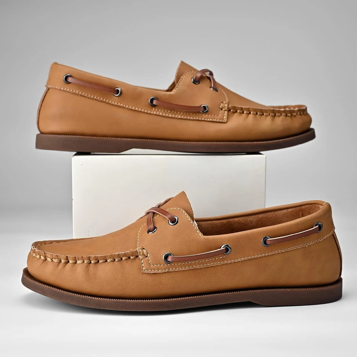 Mens Boat Shoes Leather Casual Dress Shoes Classic Loafers