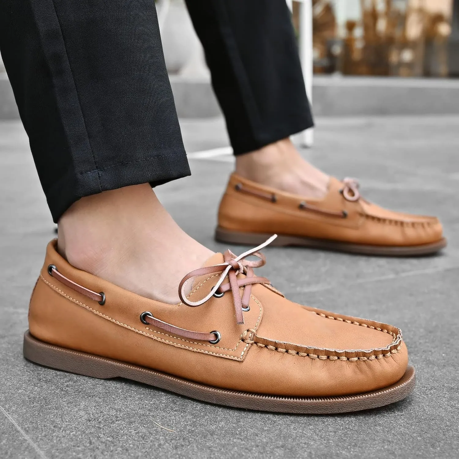Mens Boat Shoes Leather Casual Dress Shoes Classic Loafers