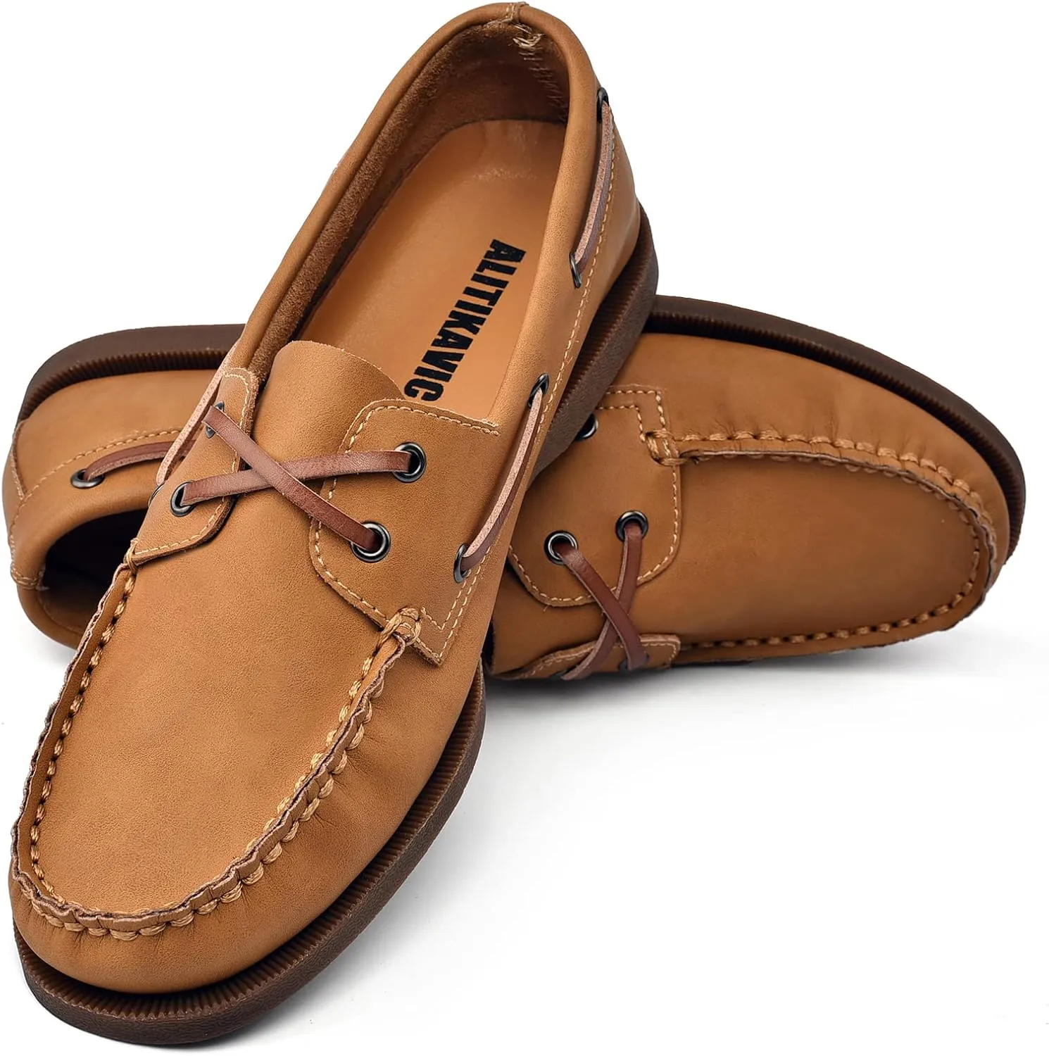 Mens Boat Shoes Leather Casual Dress Shoes Classic Loafers