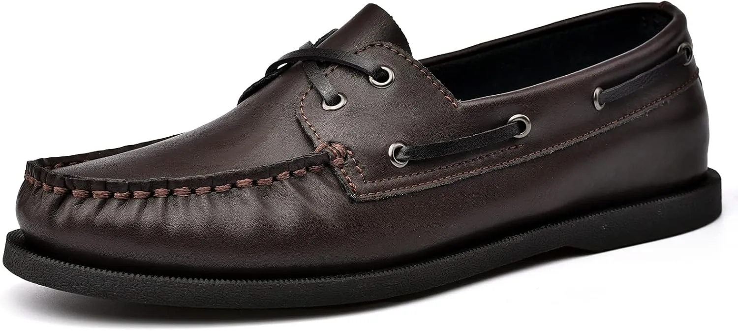 Mens Boat Shoes Leather Casual Dress Shoes Classic Loafers