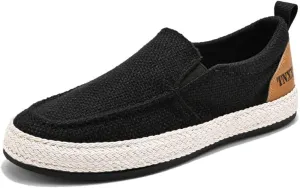 Men's Breathable Canvas Casual Loafers Slip on Sneakers Fisherman's Shoes Cloth Flats Shoes