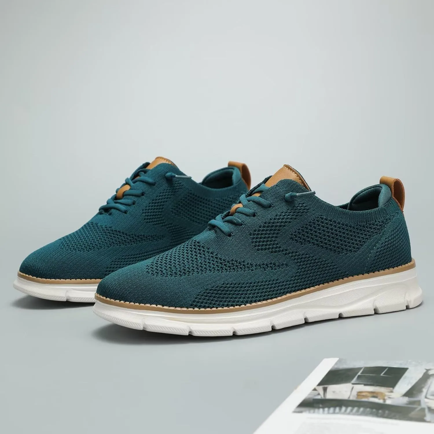 Mens Casual Dress Oxfords Shoes Fashion Mesh Business Walking Work Slip on Sneakers Comfortable Lightweight Soft Sole