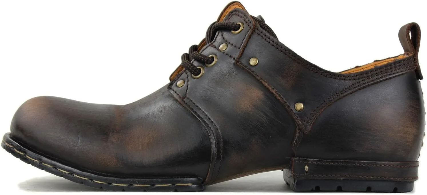 Mens Chukka Biker Cowboy Motorcycle Stylish Boots Combat Hiking Leather Casual Ankle Boots 6015-1-E-R