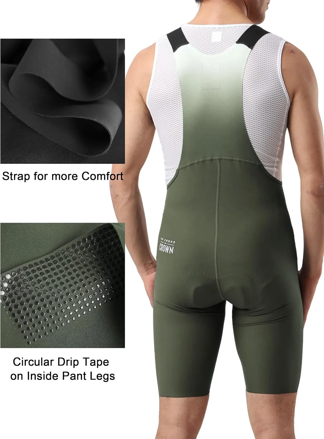 Mens Cycling Bib Shorts,Padded Breathable Bike Shorts Men Lightweight Bicycle Bibs Bike Tight for Road Gravel Biking