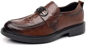 Men's Dress Shoes Mens Breathable Leather Wingtip Brogue Oxfords Classic Slip On Pointed Toe Derbys