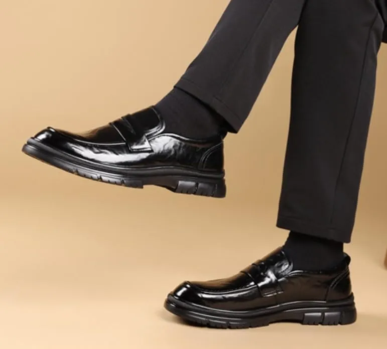 Mens Dress Sneakers Breathable Modern Breathable Leather Wingtip Brogue Oxfords Platform Wingtip