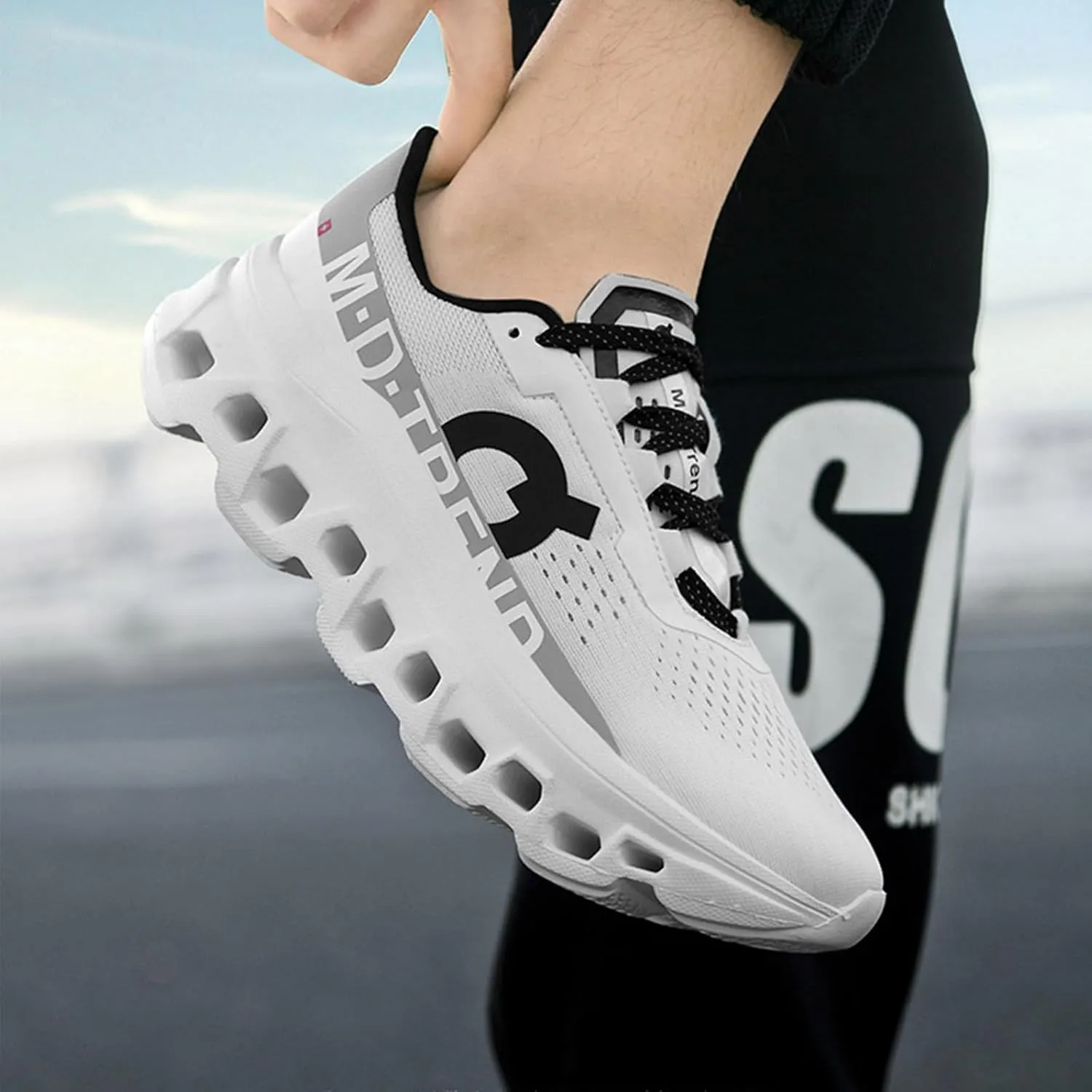 Men's Fashion Sneakers Breathable Mesh Running Shoes Cushioned Athletic Sneakers Non Slip Soft Sole Casual Athletic Walking Shoes
