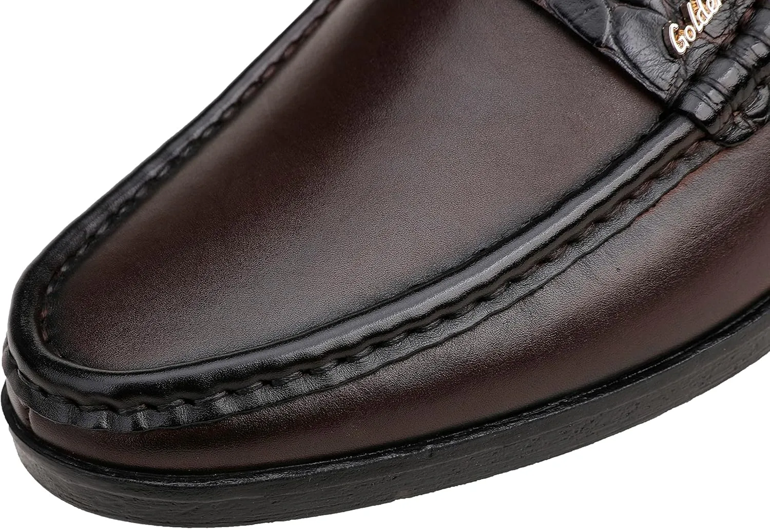 Men's Genuine Leather Loafers Crocodile Printed Slip On Soft Driving Dress Shoes
