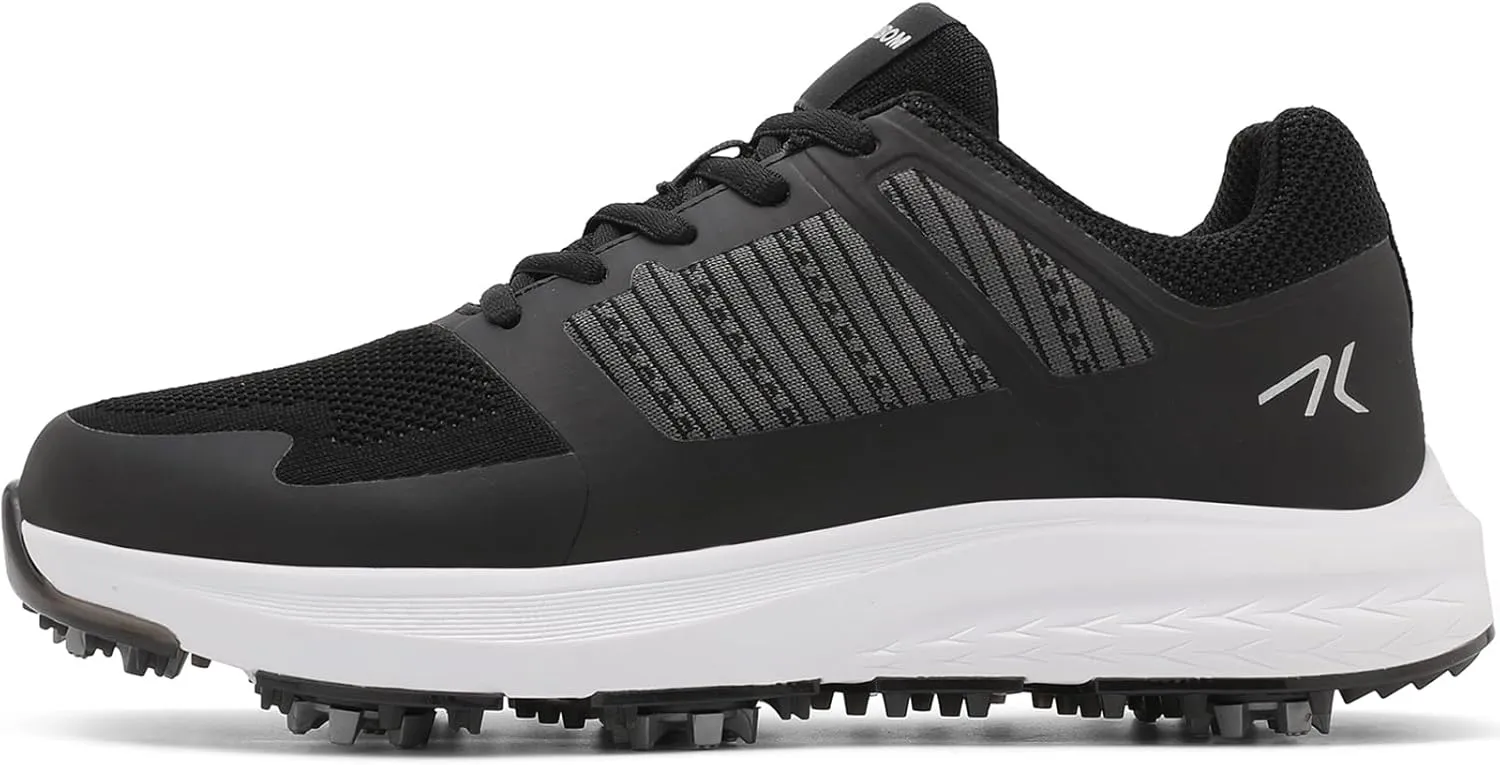 Mens Golf Shoes Spiked Breathable Mesh Arch Support Size 7.5-12