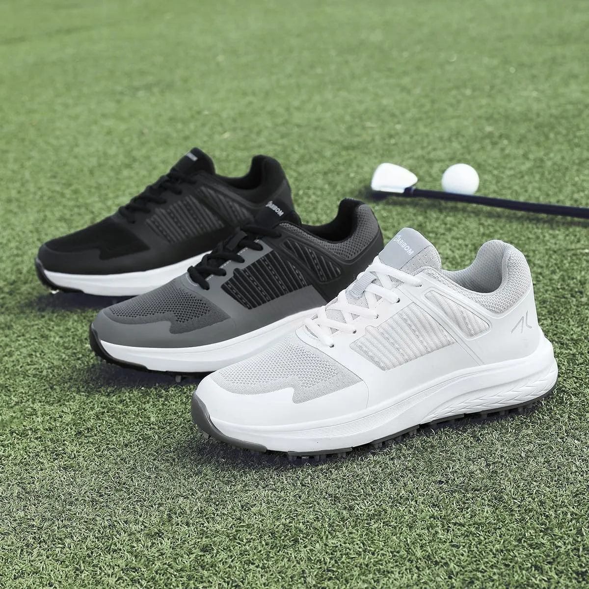 Mens Golf Shoes Spiked Breathable Mesh Arch Support Size 7.5-12