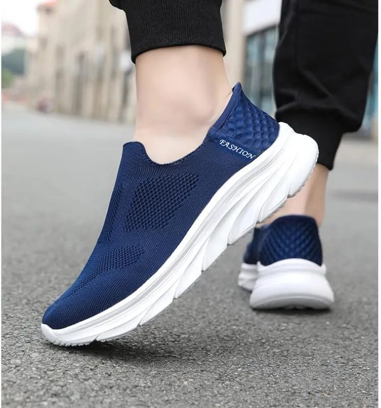 Men's Hands Free Slip On Sneaker Walking Shoes for Mens Dress Casual Comfortable Breathable Hiking Working All-Terrain Ankle Trekking Anti-Slip