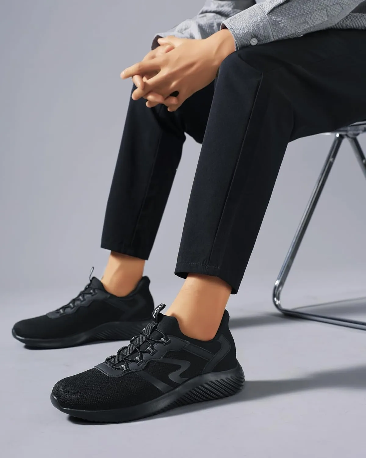 Mens Hands Free Walking Shoes Breathable Slip on Fashion Sneakers Daily Wear Casual Shoes