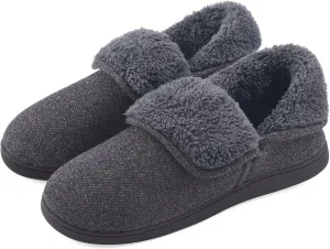 Mens Knit Bootie Slippers Comfy Casual Memory Foam Boot Slipper Indoor Outdoor House Shoes
