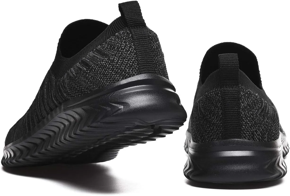 Mens Laceless Slip - on Mesh Knit Sneakers for Casual Athletic Walking & Running - Lightweight, Comfortable, Breathable