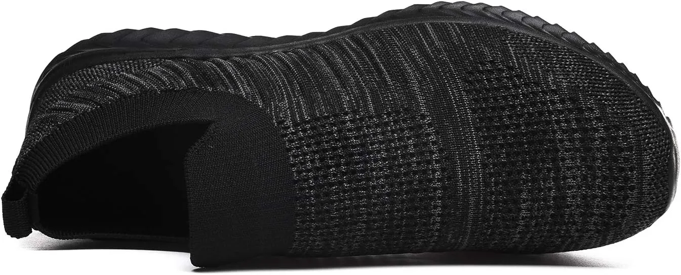 Mens Laceless Slip - on Mesh Knit Sneakers for Casual Athletic Walking & Running - Lightweight, Comfortable, Breathable