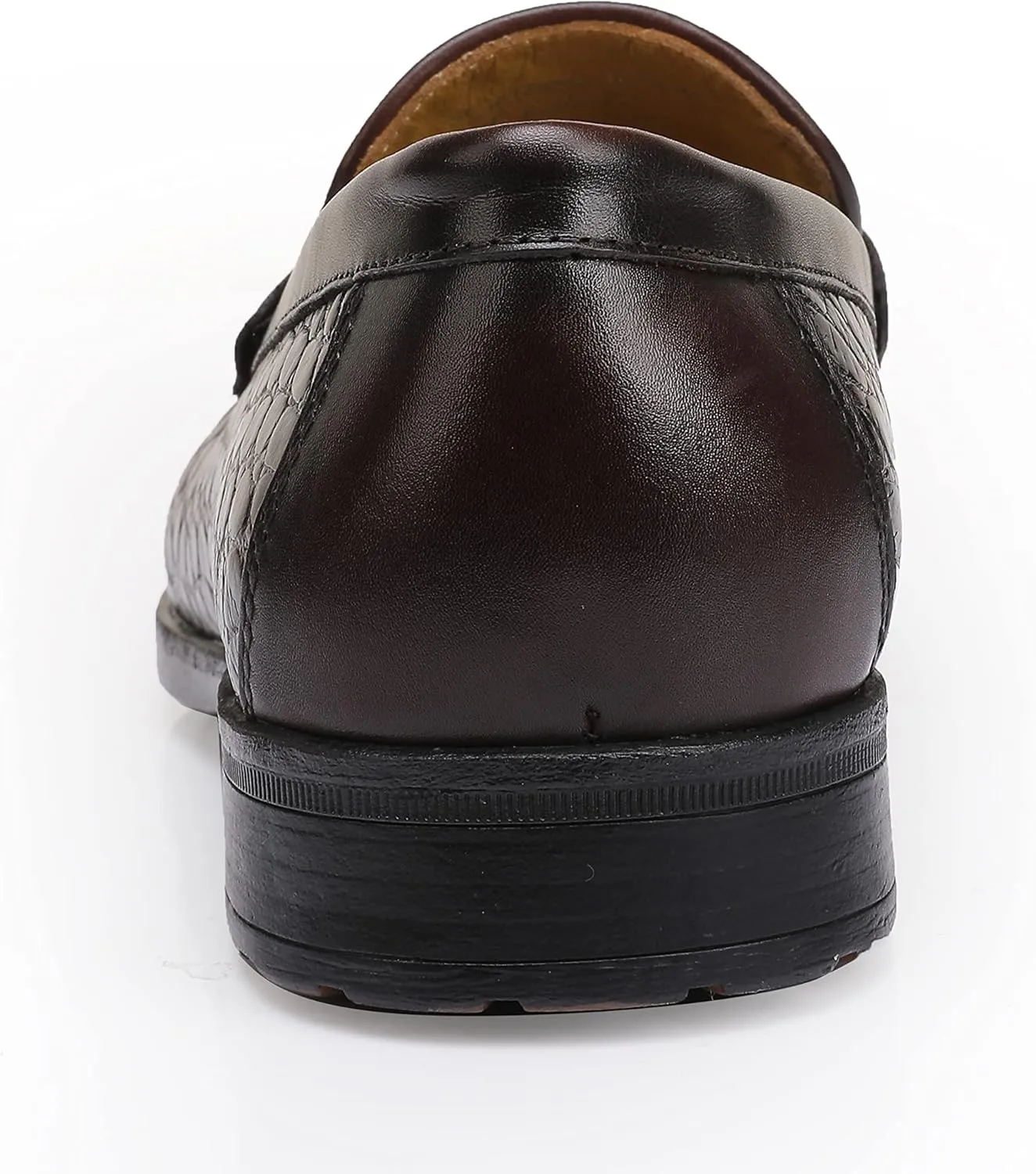 Men's Leather Penny Loafers Formal Dress Shoes Crocodile Printed Soft Slip-On Loafer for Men