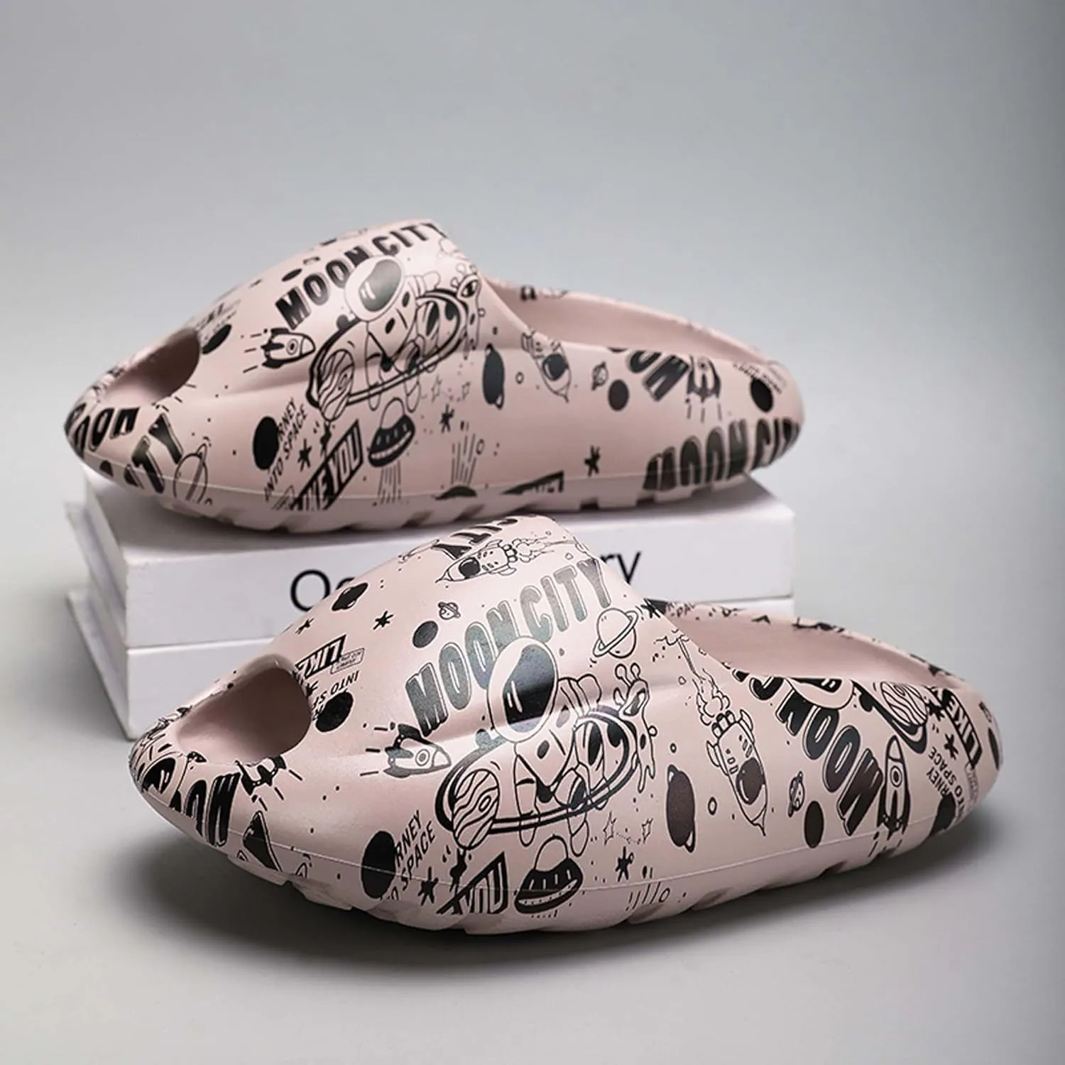 Men's Open Toed EVA Non Slip Slippers Comfortable Sandals for Bathroom Showers Swimming Pools Beach Slippers