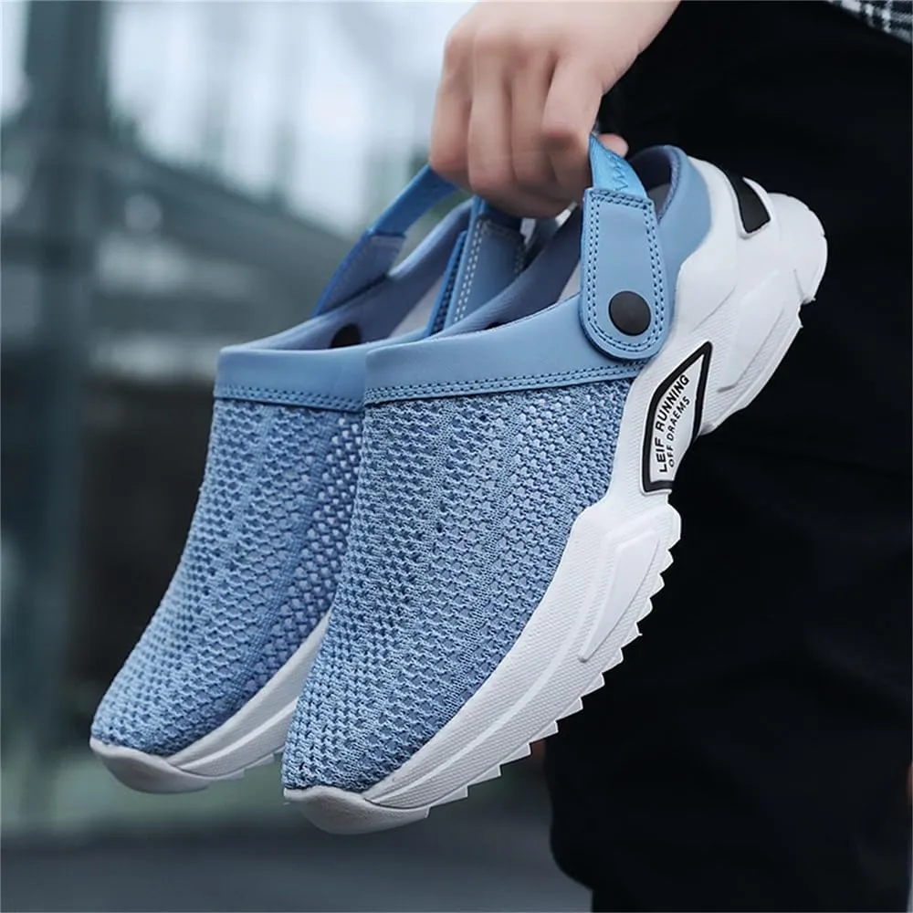Men's Orthopedic Hollow-Out Summer Sandals, Slip On Mesh Shoes Sandals Breathable, Omfortable Slip On Shoes with Arch Support, Knit Mesh Walking Beach Sandals