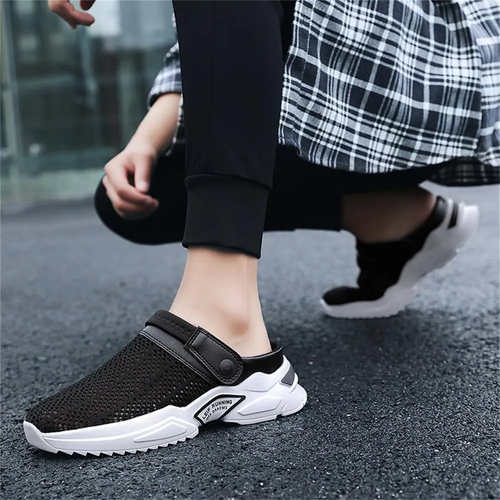 Men's Orthopedic Hollow-Out Summer Sandals, Slip On Mesh Shoes Sandals Breathable, Omfortable Slip On Shoes with Arch Support, Knit Mesh Walking Beach Sandals