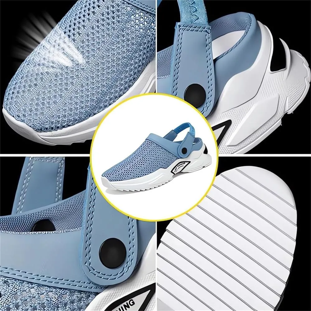 Men's Orthopedic Hollow-Out Summer Sandals, Slip On Mesh Shoes Sandals Breathable, Omfortable Slip On Shoes with Arch Support, Knit Mesh Walking Beach Sandals
