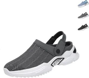 Men's Orthopedic Hollow-Out Summer Sandals, Slip On Mesh Shoes Sandals Breathable, Omfortable Slip On Shoes with Arch Support, Knit Mesh Walking Beach Sandals