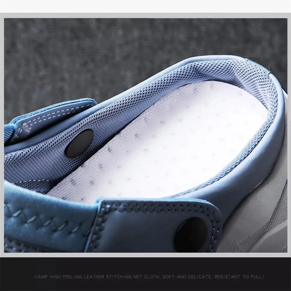 Men's Orthopedic Hollow-Out Summer Sandals, Slip On Mesh Shoes Sandals Breathable, Omfortable Slip On Shoes with Arch Support, Knit Mesh Walking Beach Sandals