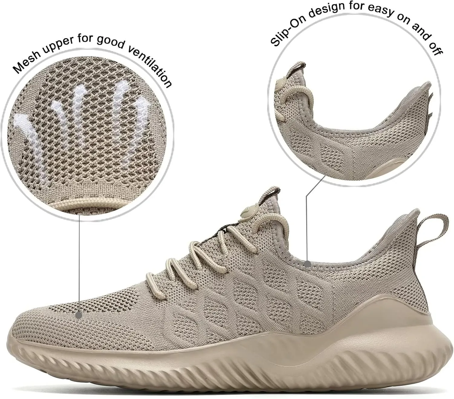Mens Running Shoes Slip on Tennis Walking Sneakers Casual Mesh Breathable Lightweight Work Sport Shoes