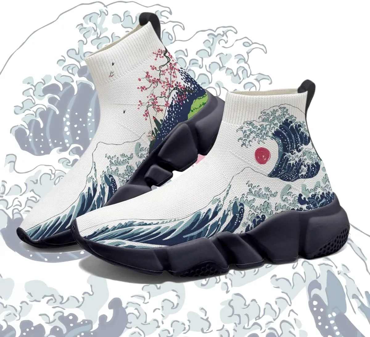 Mens Running Sneakers Art Graffiti Painted Shoes Mesh Breathable Slip-on Womens Tennis Shoes
