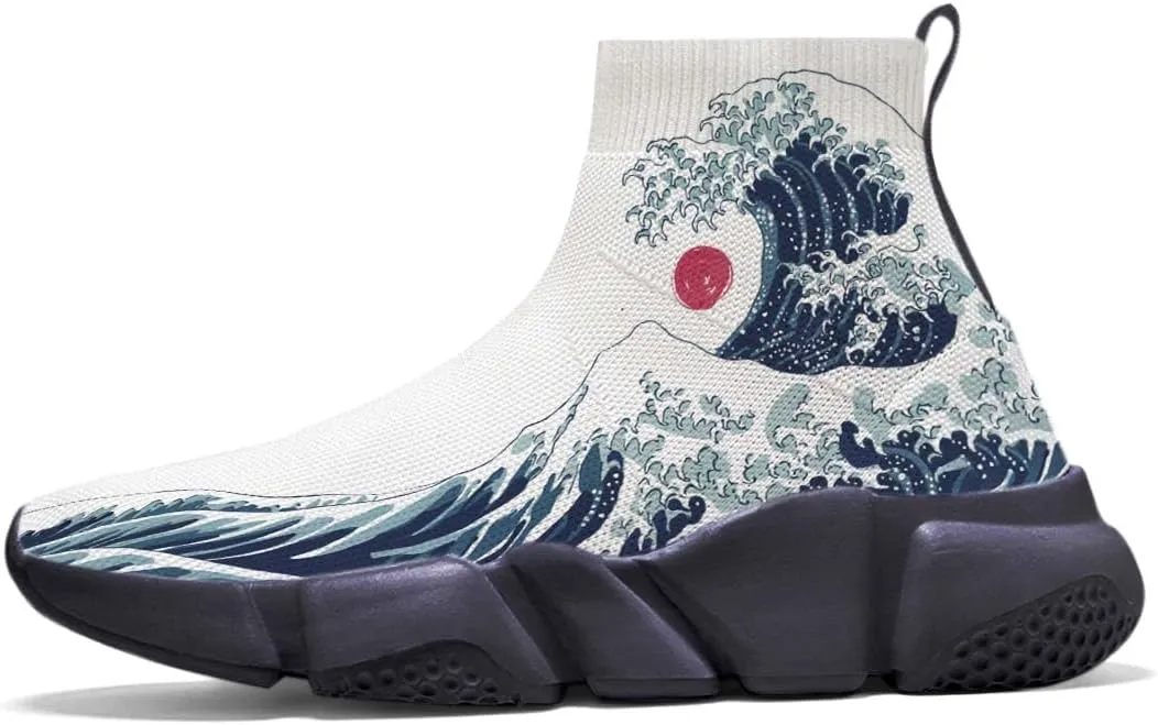 Mens Running Sneakers Art Graffiti Painted Shoes Mesh Breathable Slip-on Womens Tennis Shoes
