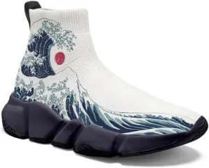 Mens Running Sneakers Art Graffiti Painted Shoes Mesh Breathable Slip-on Womens Tennis Shoes