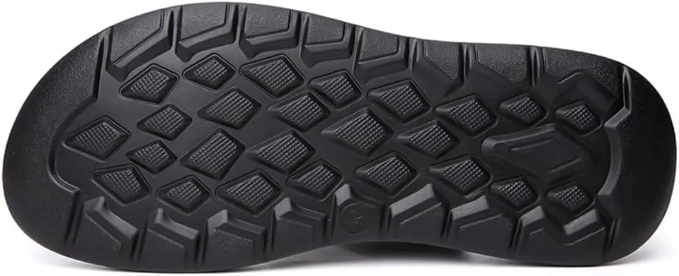 Mens Sandals Indoor and Outdoor Beach Casual Leather Slip On Two uses Athletic Slipper Soft