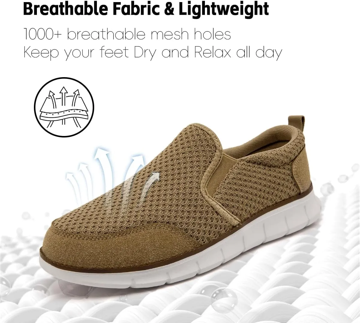 Mens Shoes Slip On Loafers Boat Walking Casual Shoes Non-Slip Lightweight Breathable Fashion Driving Gym Office Work Sneakers