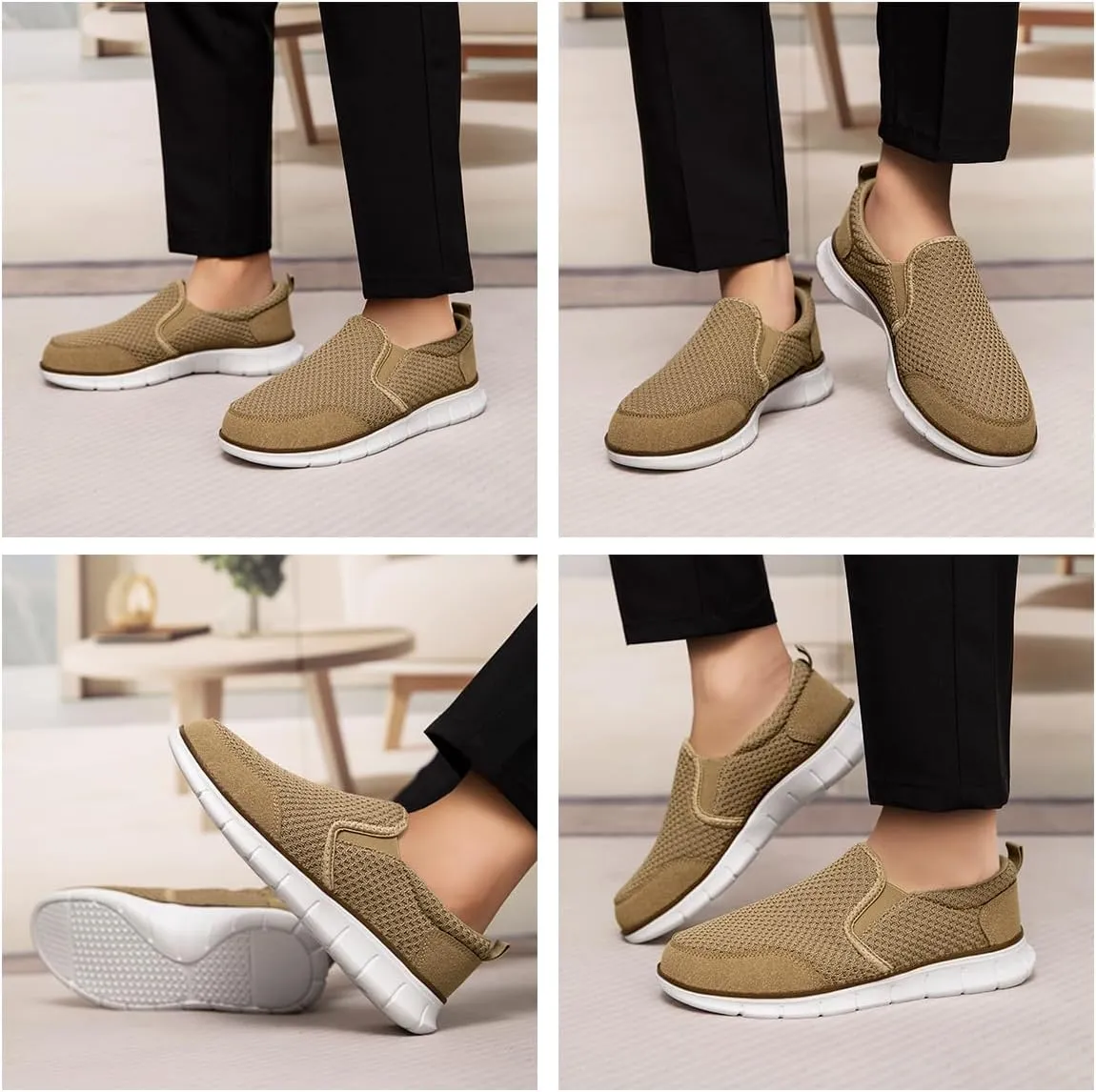 Mens Shoes Slip On Loafers Boat Walking Casual Shoes Non-Slip Lightweight Breathable Fashion Driving Gym Office Work Sneakers