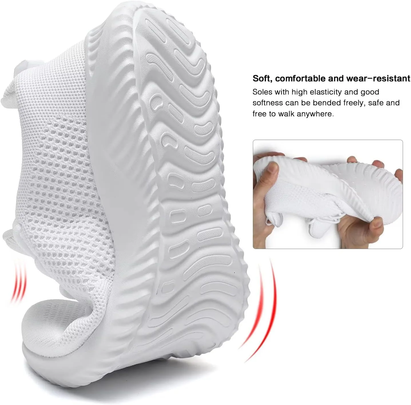 Men's Slip On Running Shoes Fashion Walking Sneakers Mesh Soft Sole Loafers Comfortable & Light-Weight Tennis Work Trainers