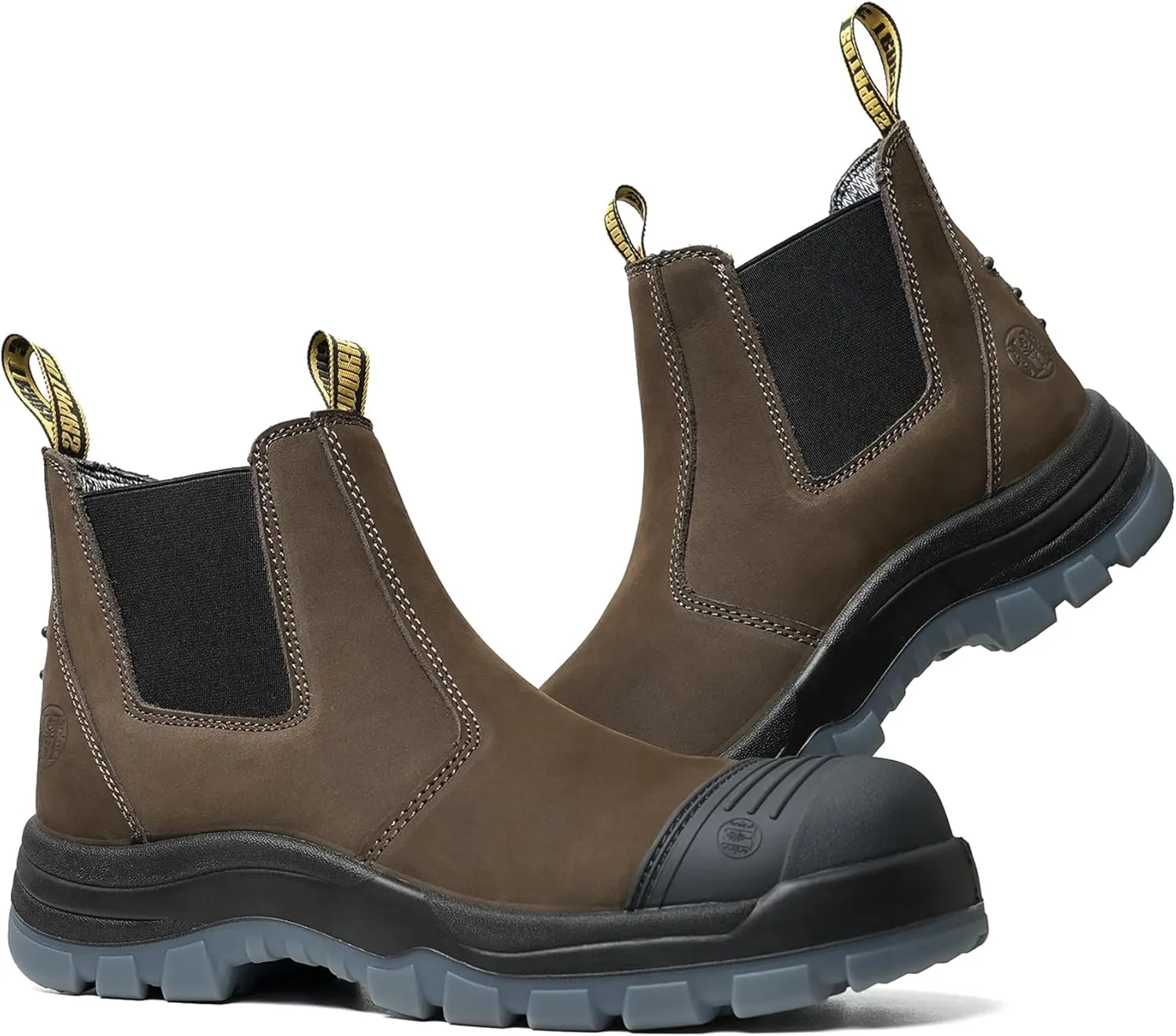 Men's Slip on Soft/Composite Toe Slip Resistant Waterproof Puncture-proof Work Boots
