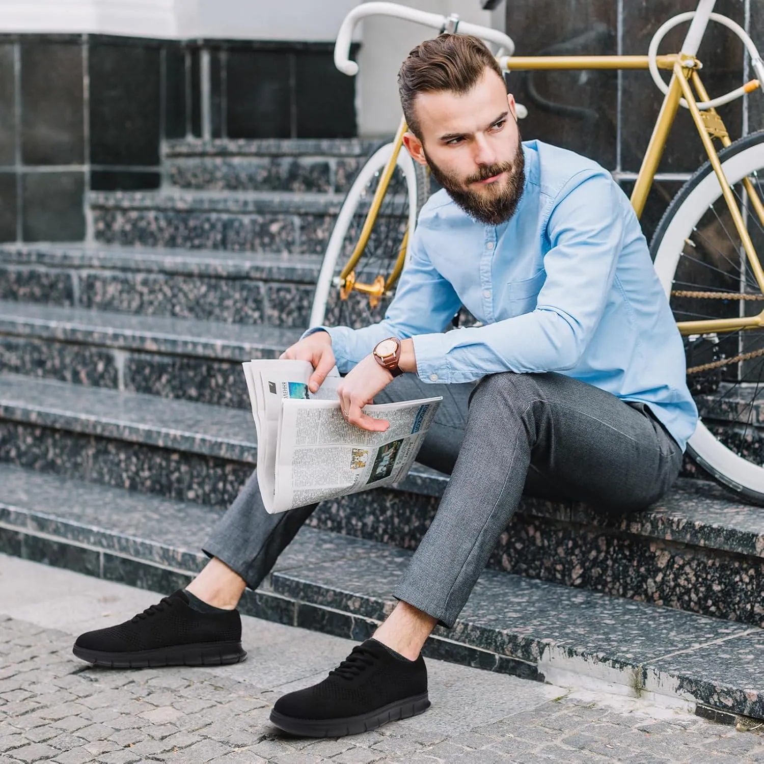Men's Slip on Walking Shoes Fashion Dress Sneakers Business Oxfords Breathable Lightweight Loafers Tennis for Driving Walking Skate