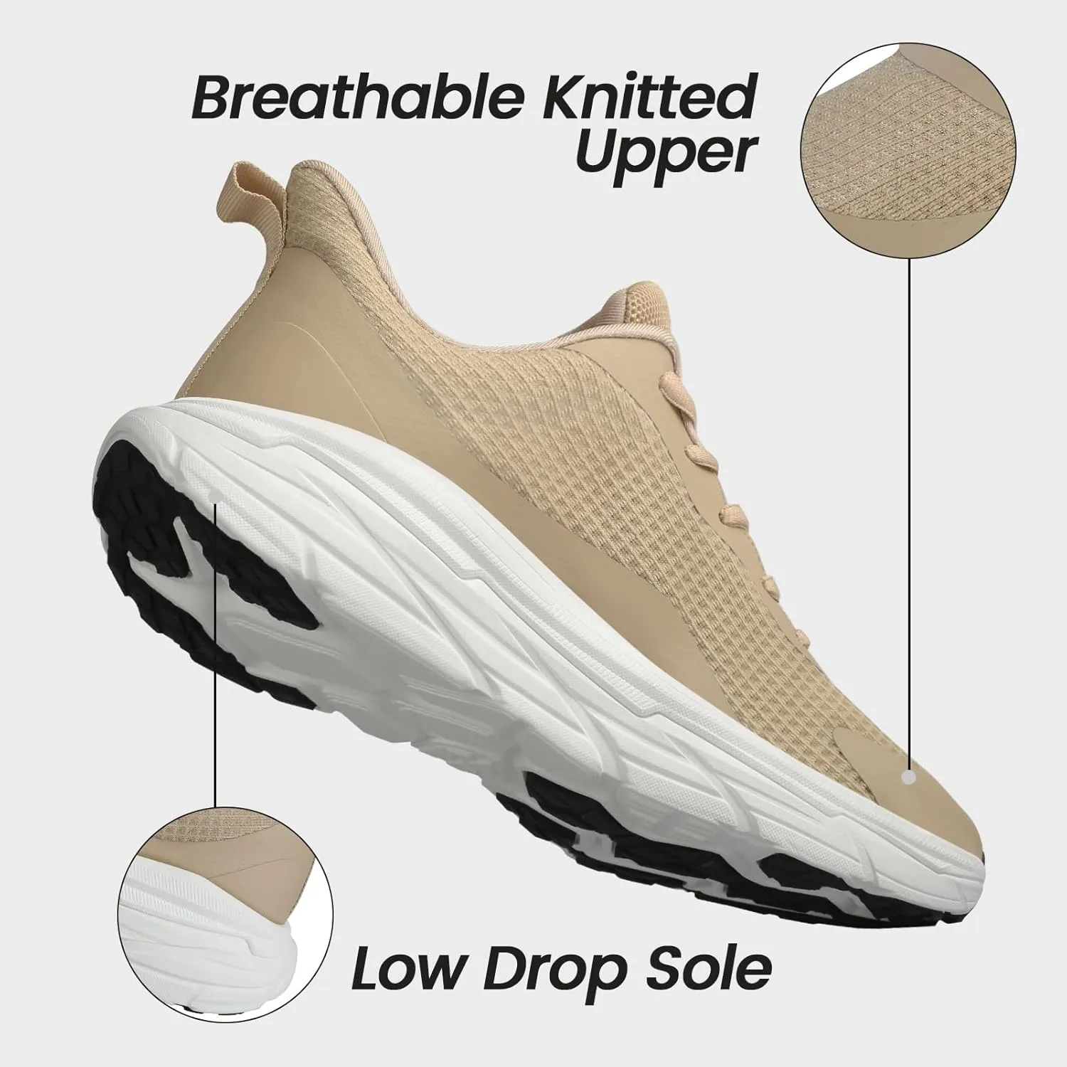 Mens Slip On Walking Shoes Running Tennis Shoes for Athletic Workout Gym Casual Non Slip Training Sneakers Breathable Knit Upper Indoor Outdoor
