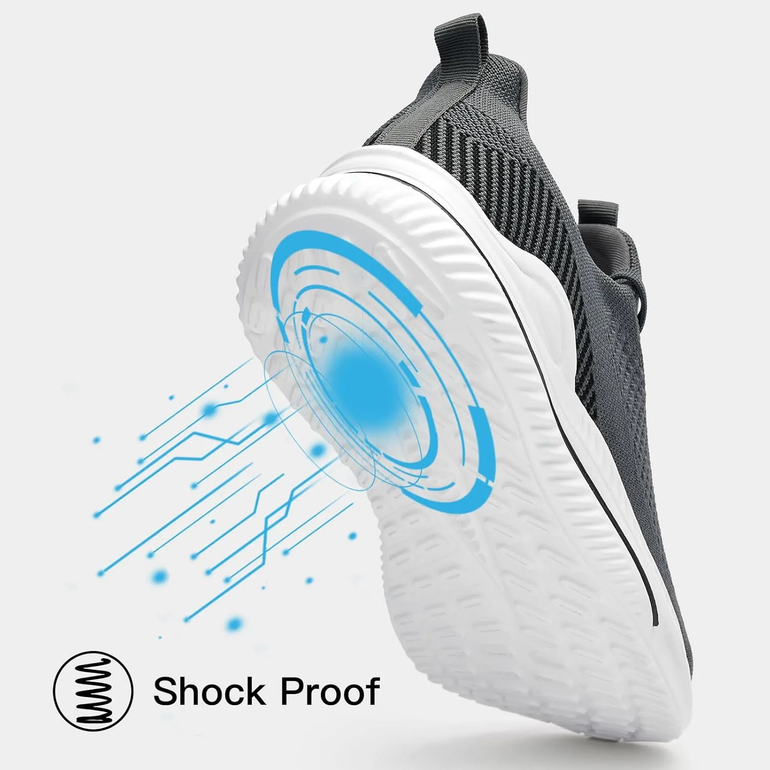 Mens Slip On Wide Walking Shoes Memory Foam Runnning Tennis Shoes Lightweight Breathable Casual Sneakers