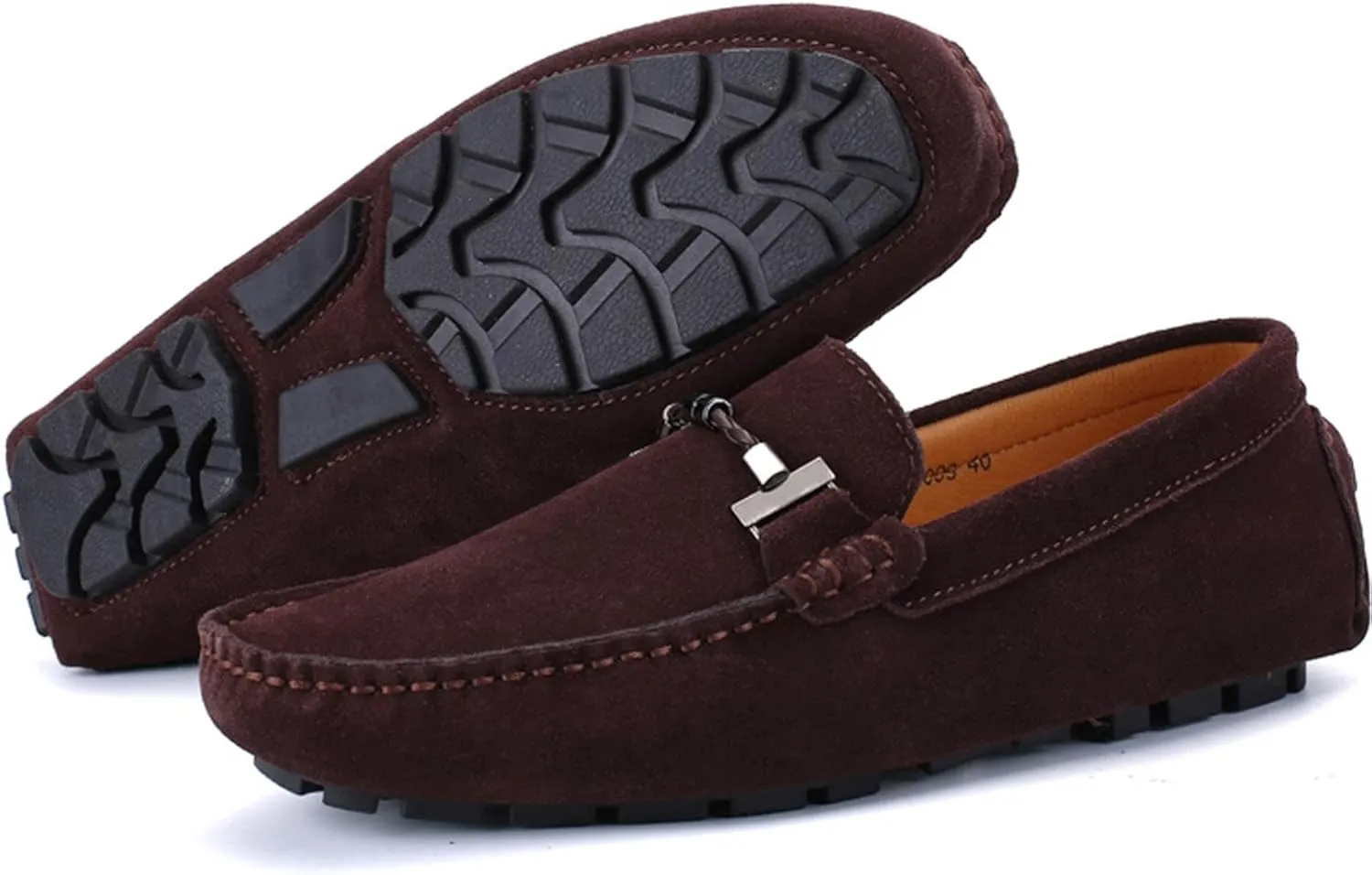 Men's Suede Leather Dress Loafers Slip On Casual Shoes Lightweight Soft Penny Loafers Driving Shoes Classic Moccasins