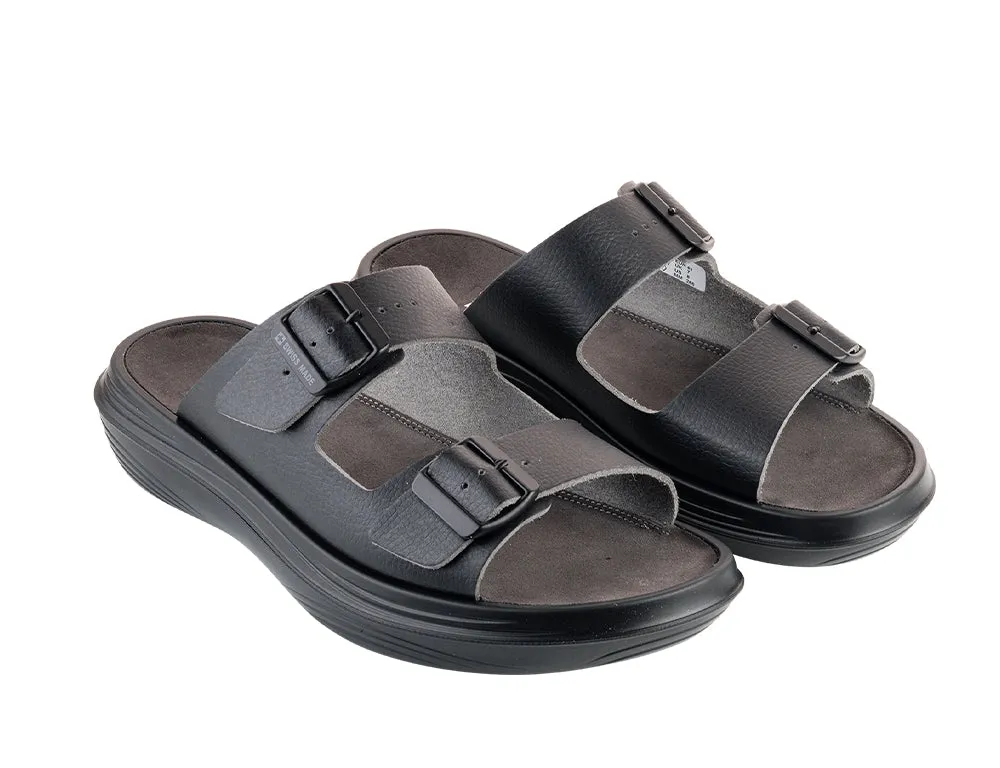 Mens Uri Black Cushioned Sandals