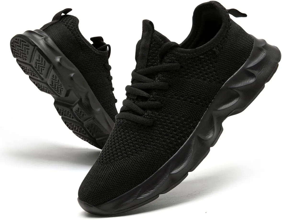 Mens Walking Running Shoes Slip On Sneakers Non Slip Workout Tennis Athletic Casual Lightweight Breathable Mesh Shoes